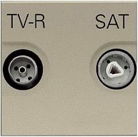 Розетка TV+R+SAT Оконечная без рамки ABB Niessen Zenit 1-м. 2 мод. N2251.7 CV шампань картинка